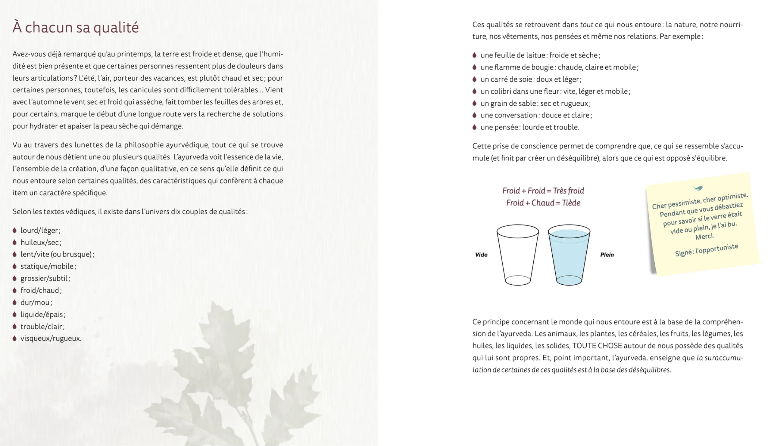 Extrait du livre Nature & Ayurveda, page 03, aperçu voilé