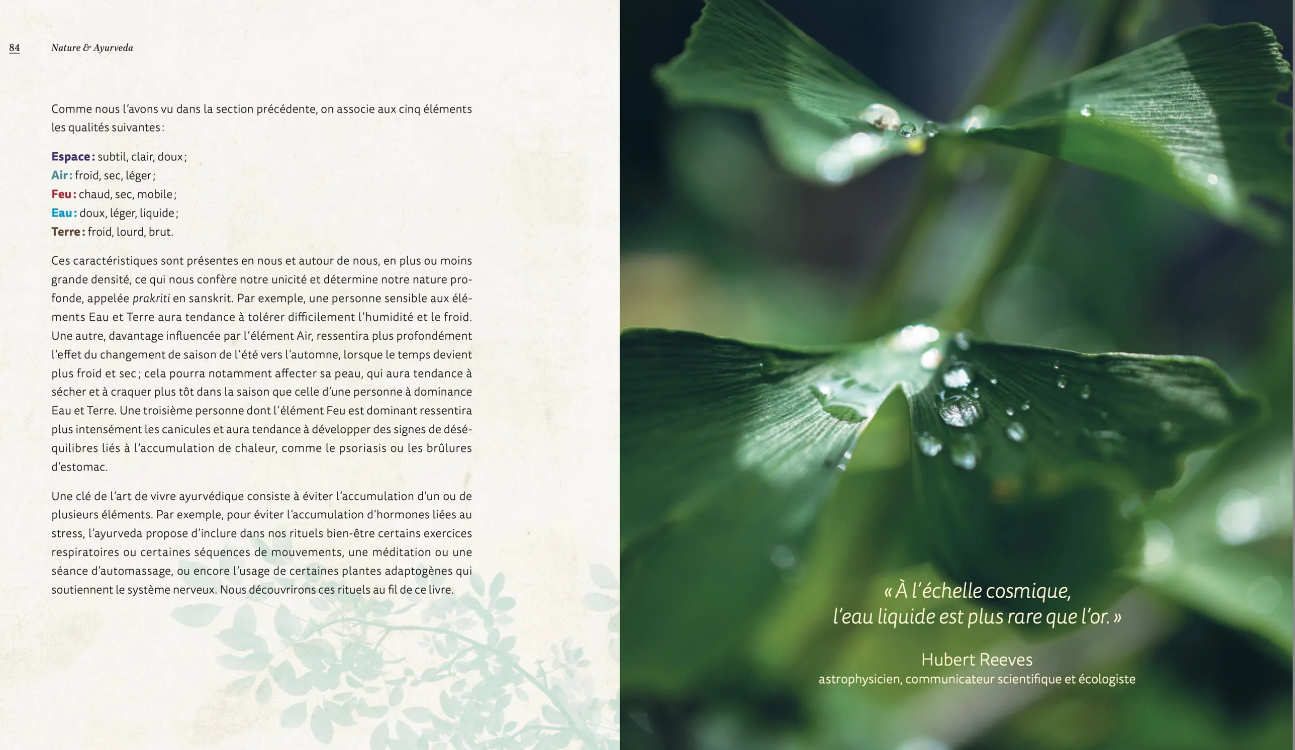 Extrait du livre Nature & Ayurveda, page 04, aperçu voilé