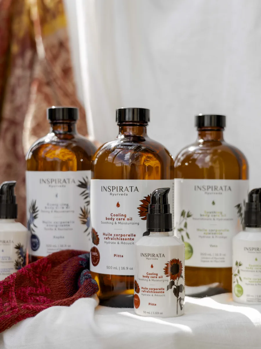 Flacons d'huiles corporelles INSPIRATA AYURVEDA